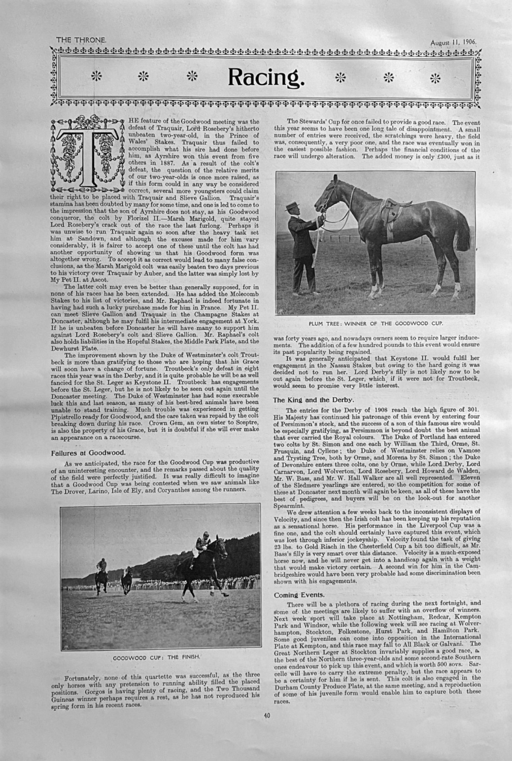 Racing.  August 11th, 1906.