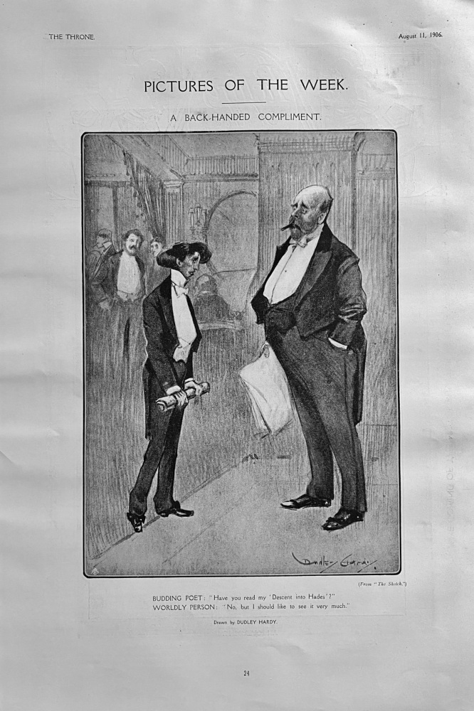 Pictures of the Week. :  A Back-Handed Compliment.  1906.