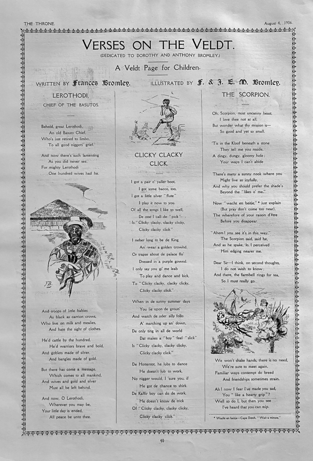 Verses on the Veldt.  Written by Frances Bromley.  1906.