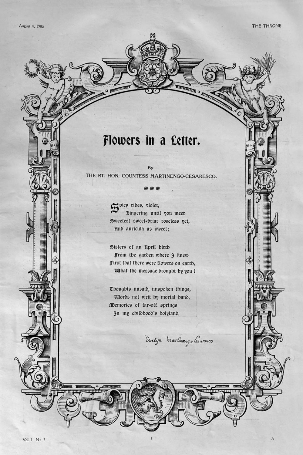 Flowers in a Letter. 1906.