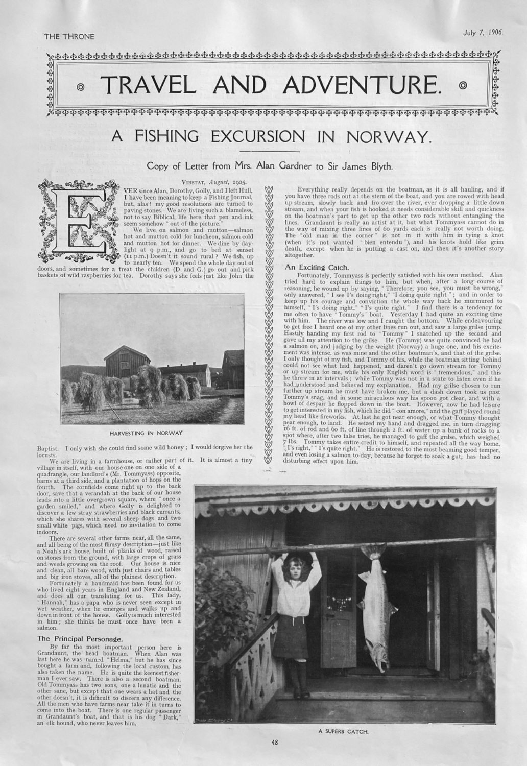 Travel and Adventure. : A Fishing Excursion in Norway.  1906.