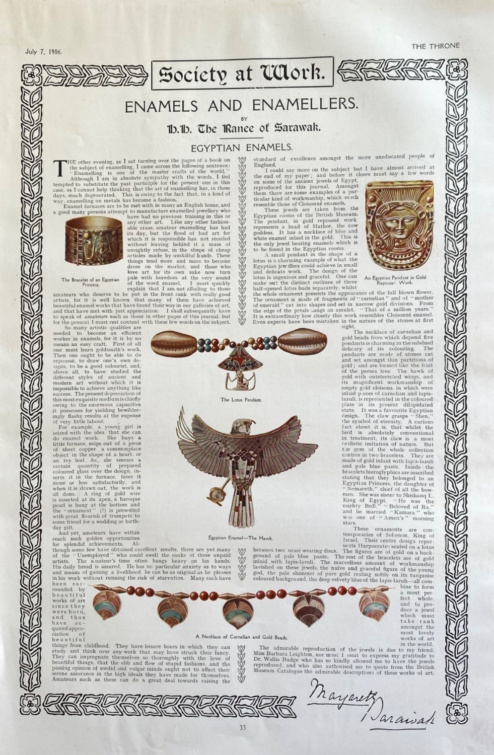 Society at Work. :  Enamels and Enamellers.  1906.