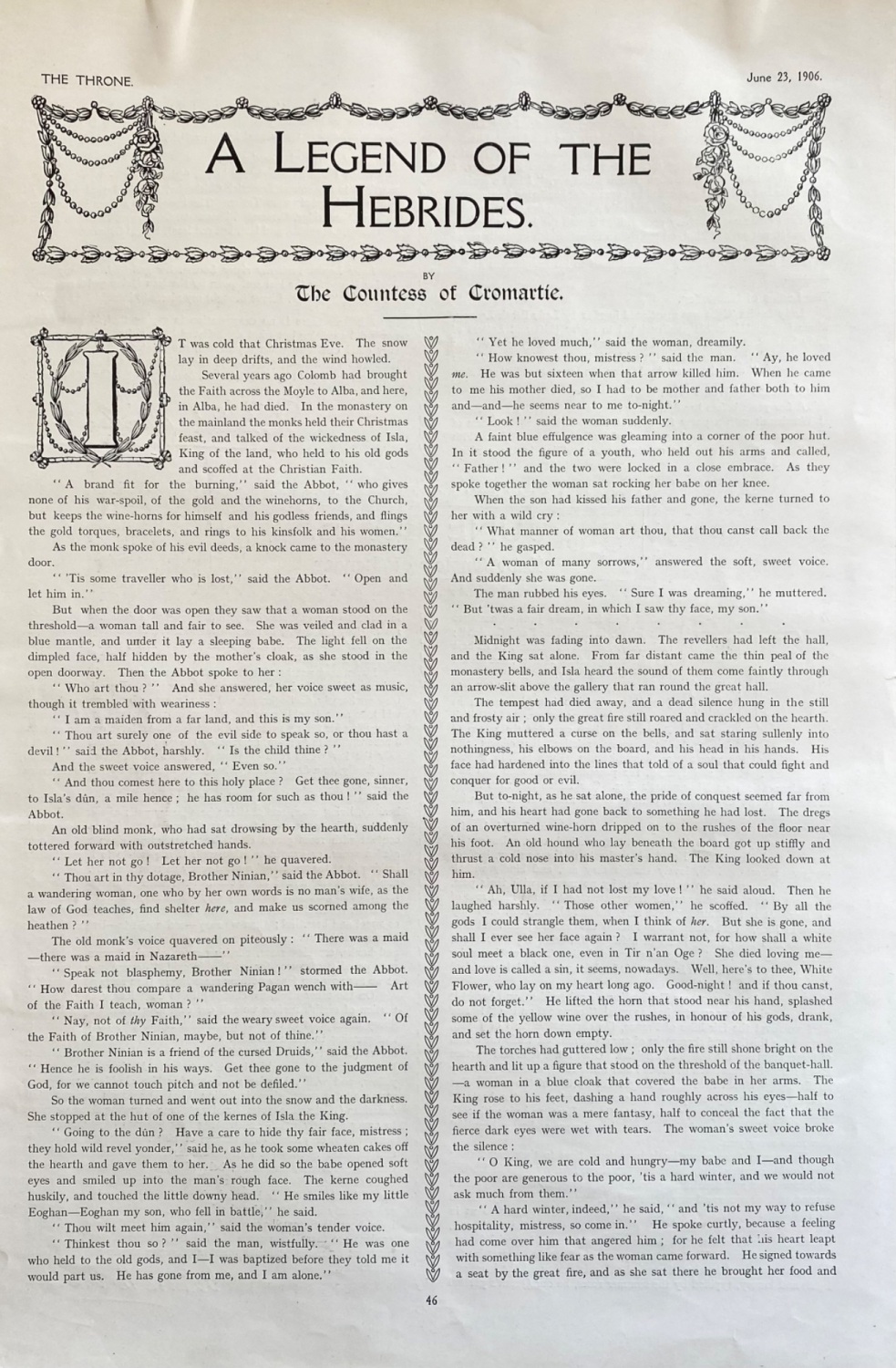 A Legend of the Hebrides.  By the Countess of Cromartie.  1906.