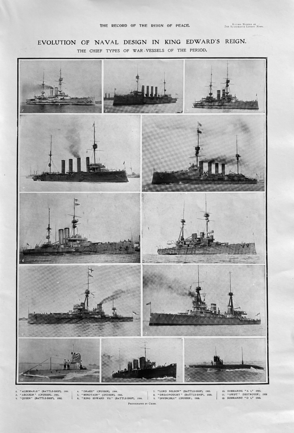 Evolution of Naval Design in King Edward's Reign.  1910.