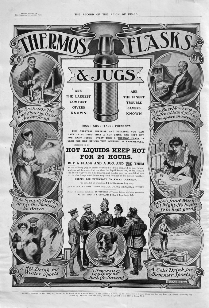 Thermos Flasks & Jugs.  1910.