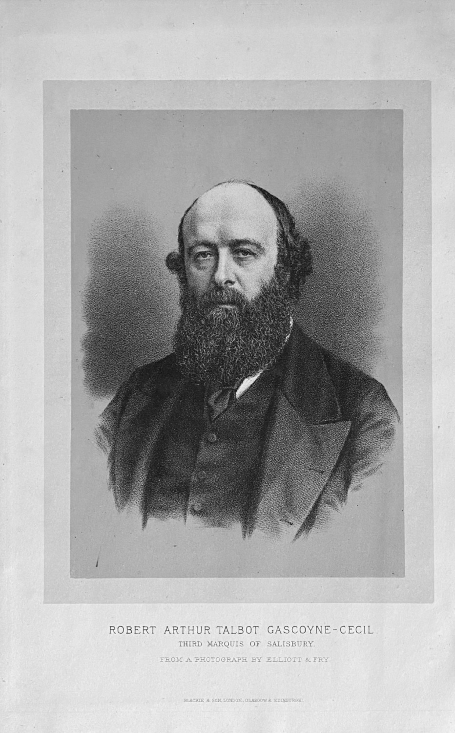 Robert Arthur Talbot Gascoyne-Cecil.  Third Marquis of Salisbury.  1882.