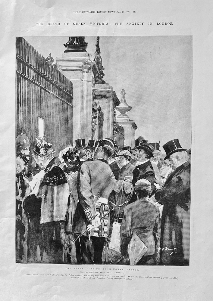 The Death of Queen Victoria :  The Anxiety in London.  1901.