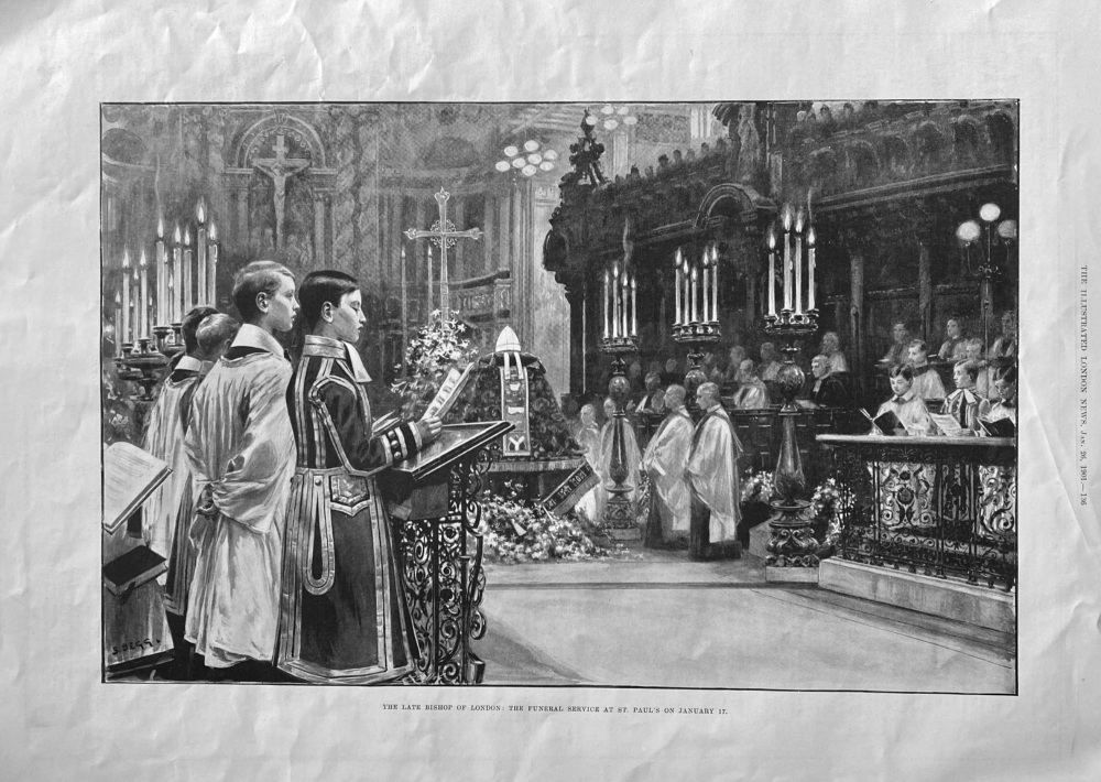 The Late Bishop of London :  The Funeral Service at St. Paul's on January 17th. (Queen Victoria).