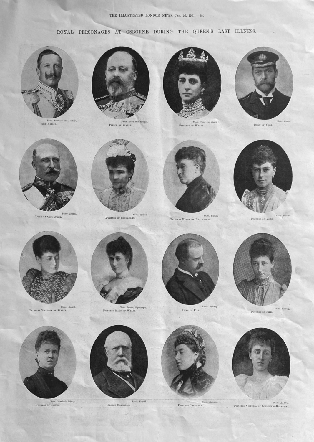 Royal Personages at Osborne during the Queen's Last Illness.  1901.