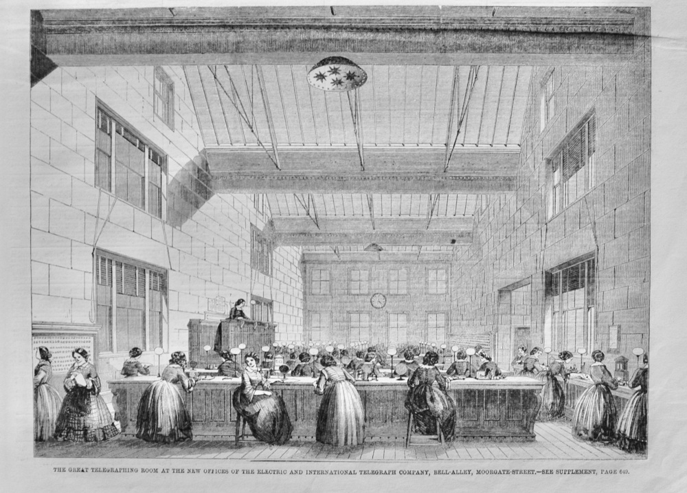 The Great Telegraphing Room, Moorgate Street - 1859