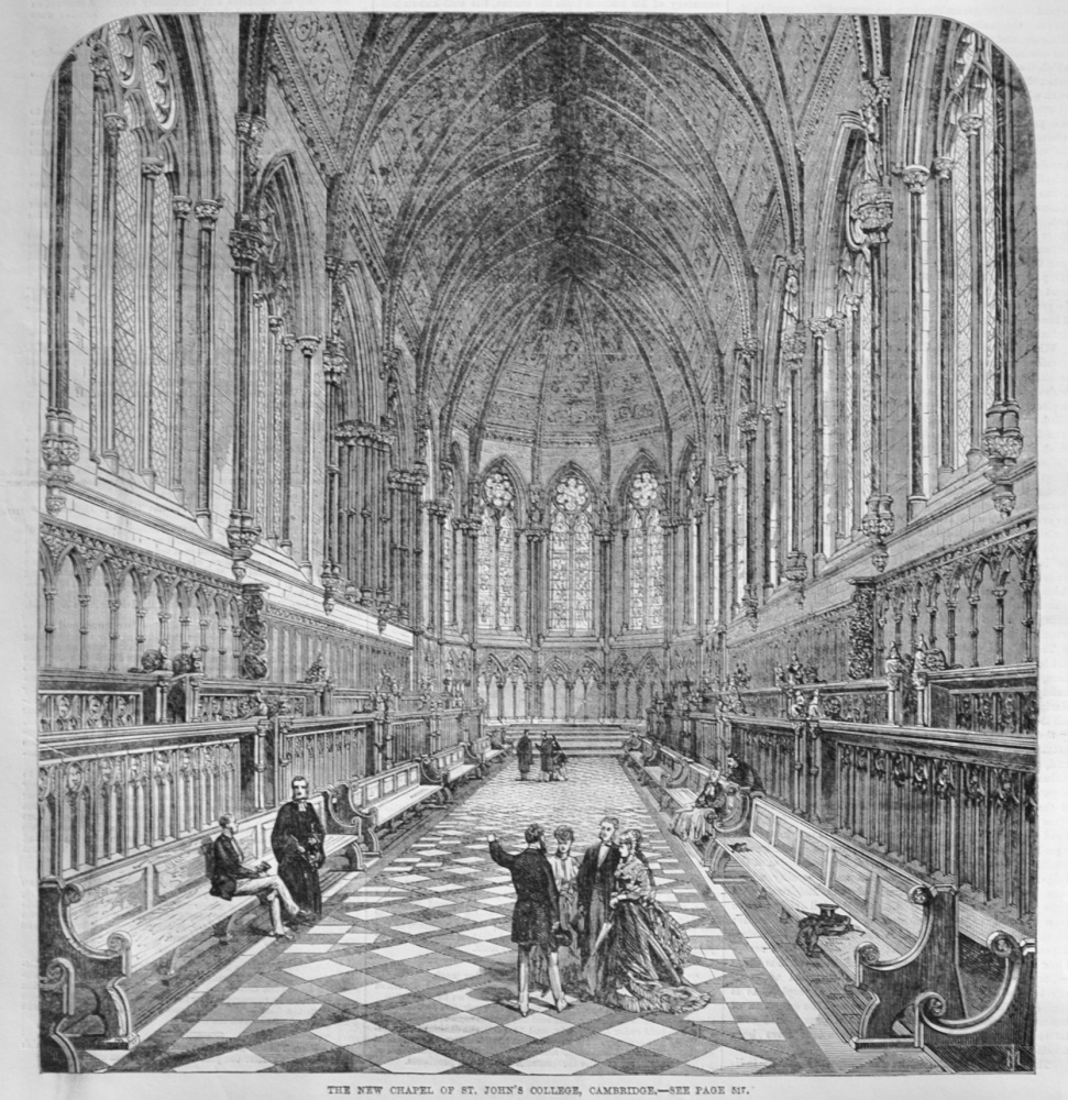 Interior of St John's College Chapel - 1869