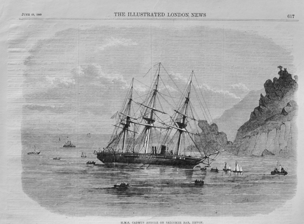 H.M.S. Cadmus at Salcombe Bar, Devon