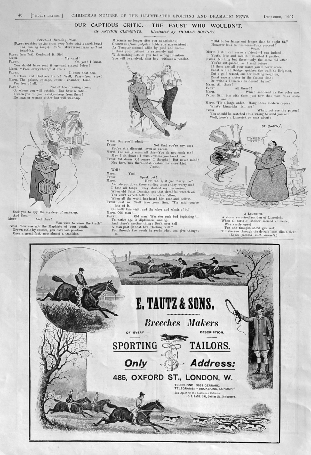 Our Captious Critic. -  The Faust who Wouldn't.  1907.