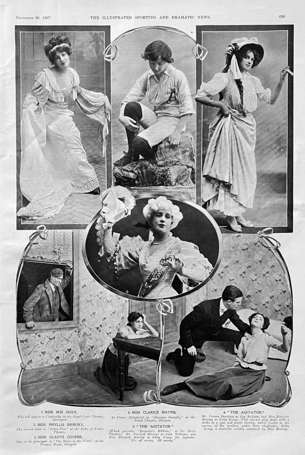 Actors and Actresses from the Stage at this time.  1907.