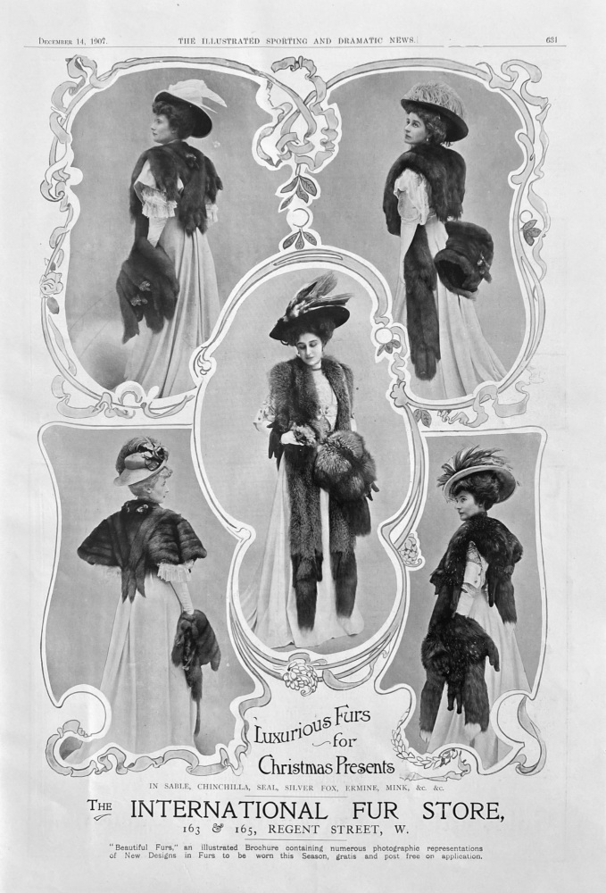 The International Fur Store,  163 & 165, Regent Street, W. London. 1907.