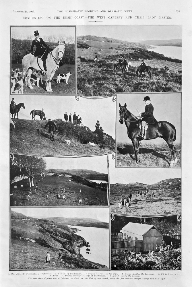 Foxhunting on the  Irish Coast.- The West Carbery and their Lady Master.  1907.