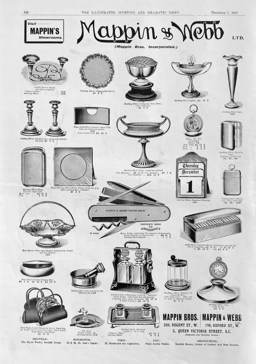 Mappin & Webb Ltd.  1907.