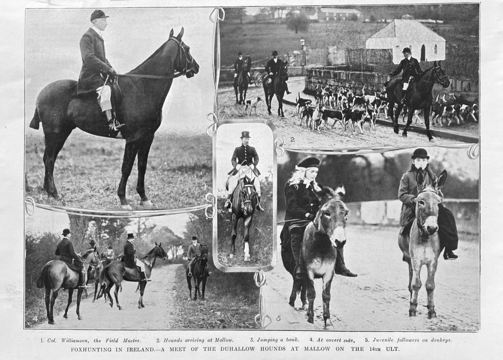 Foxhunting in Ireland.- A Meet of the Dulhallow Hounds at Mallow on the 14th, Ult.  1907.
