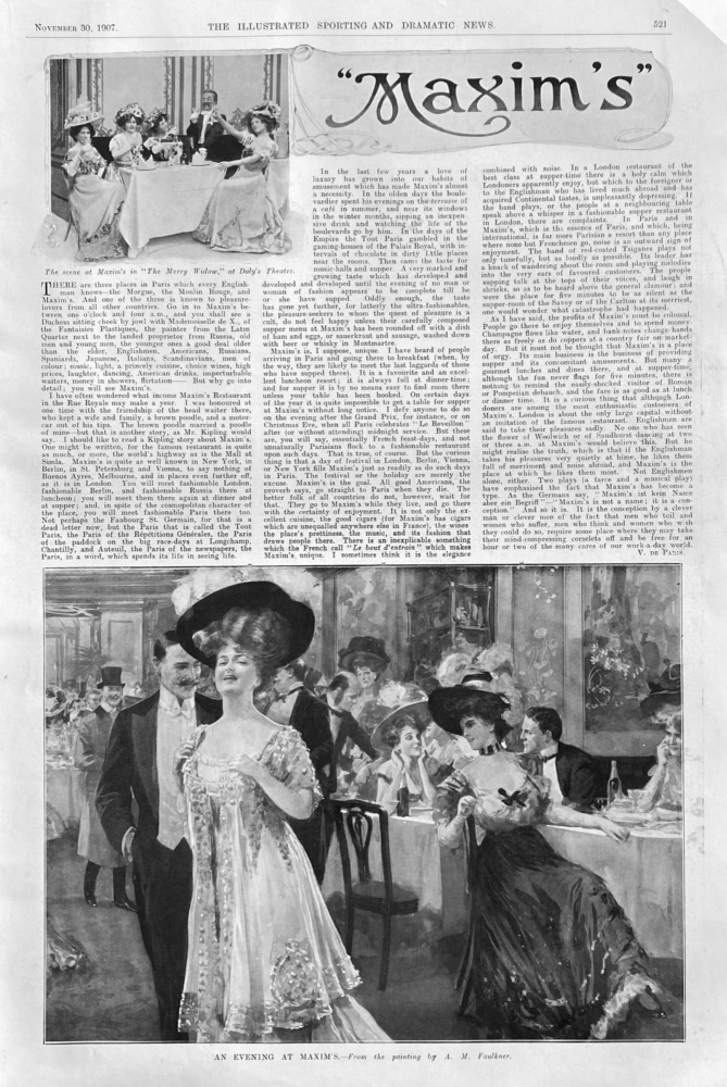 "Maxim's".  Paris Restaurant.  1907.