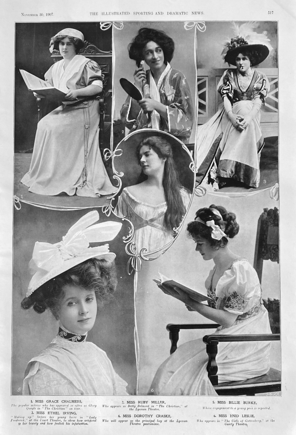 Actressess of the Day, 1907.