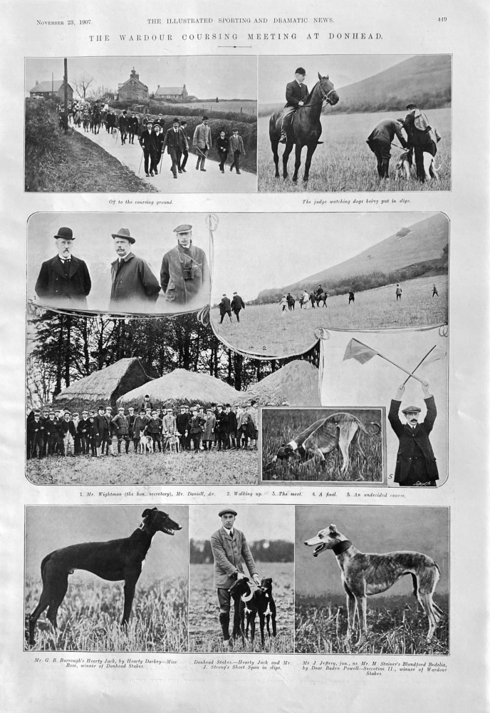 The Wardour Coursing Meeting at Donhead.  1907.