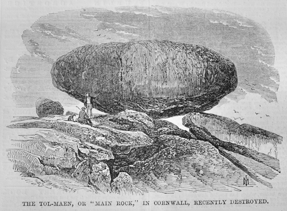 The Tol-Maen Rock, Cornwall - 1869