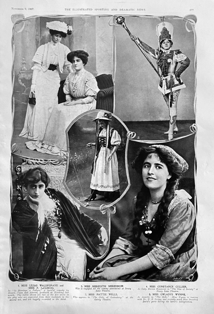 Actresses of the Day. 1907.