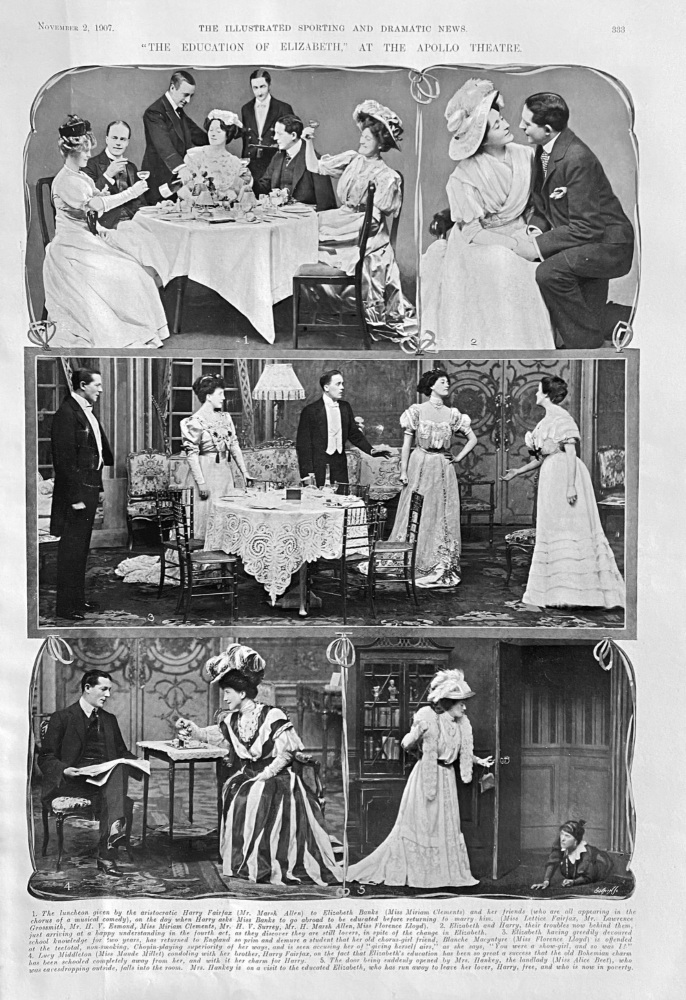 "The Education of Elizabeth," at the Apollo Theatre.  1907.