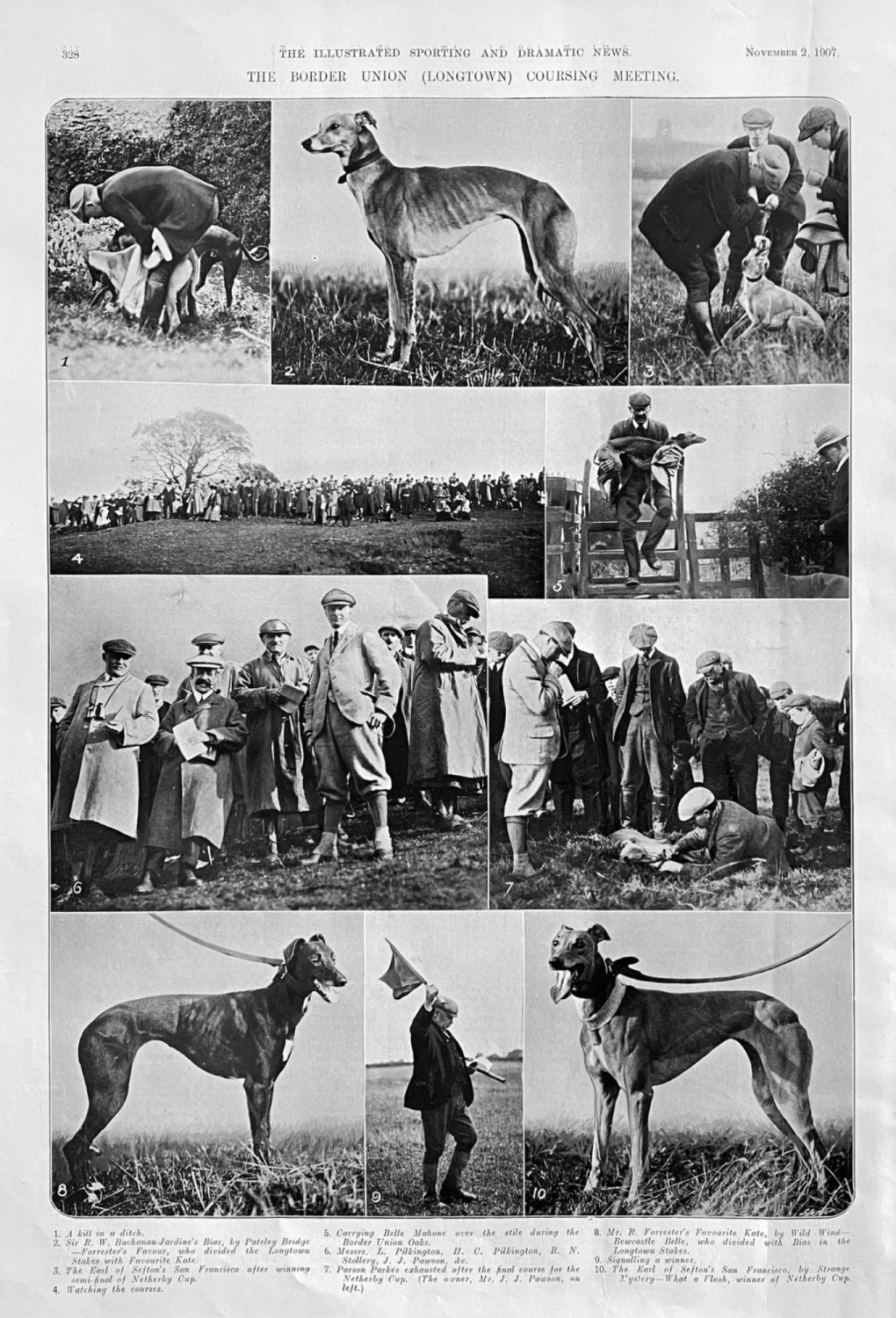 The Border Union (Longtown)  Coursing Meeting. 1907.