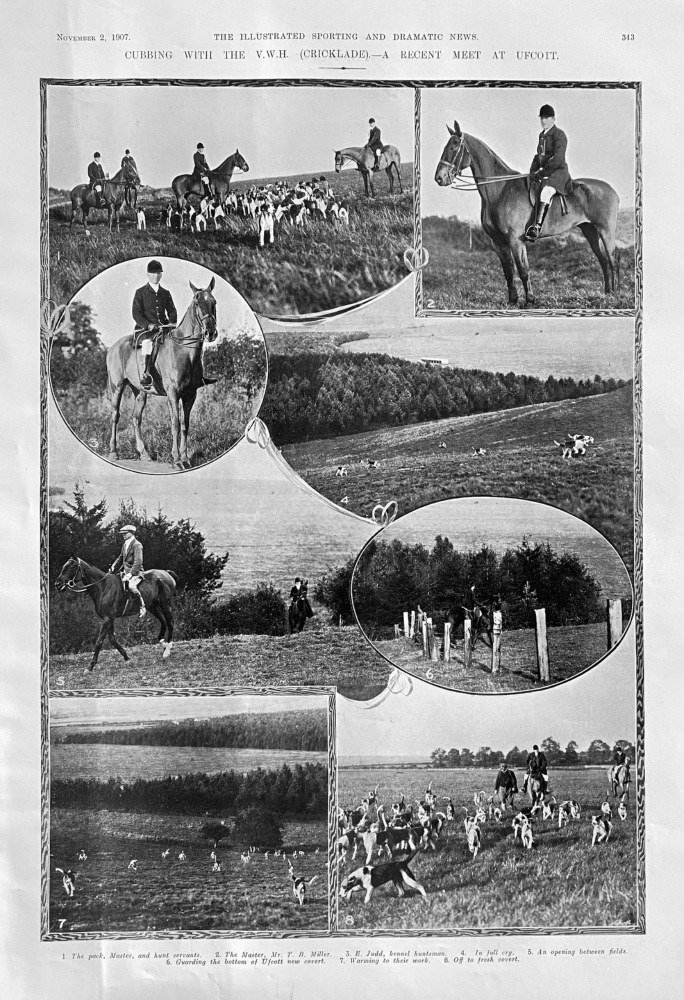 Cubbing with the V. W. H. (Cricklade).- A Recent Meet at Ufcott.  1907.