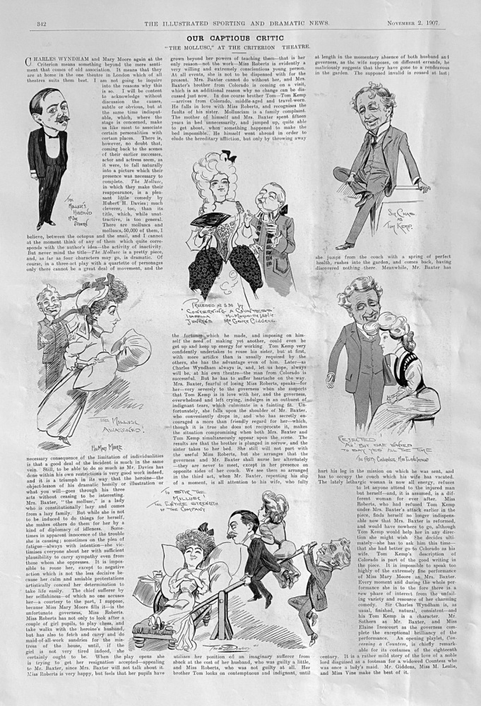 Our Captious Critic.  "The Mollusc," at the Criterion Theatre.  1907.