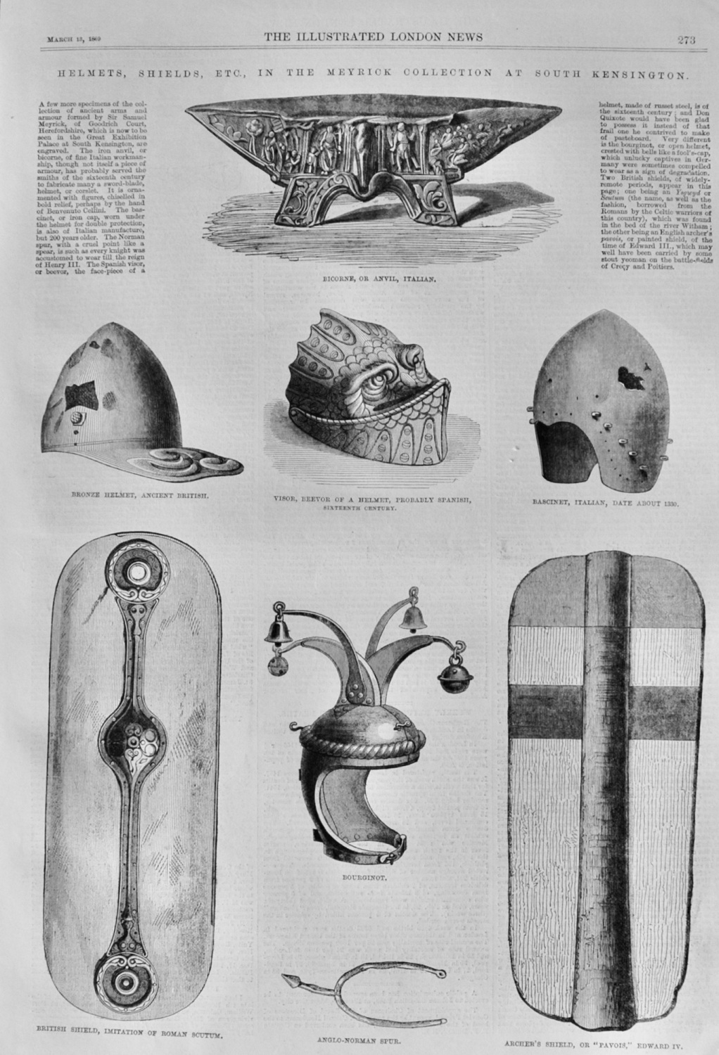 Helmet, Shields etc in the Meyrick Collection - 1869