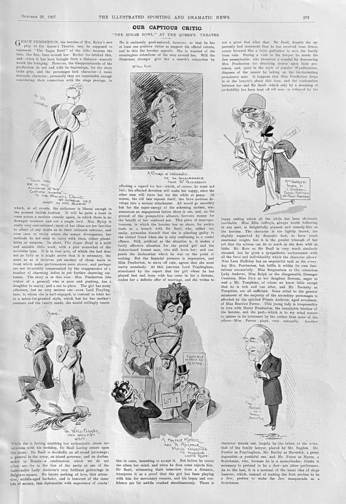 Our Captious Critic.  "The Sugar Bowl," at the Queen's Theatre.  1907.