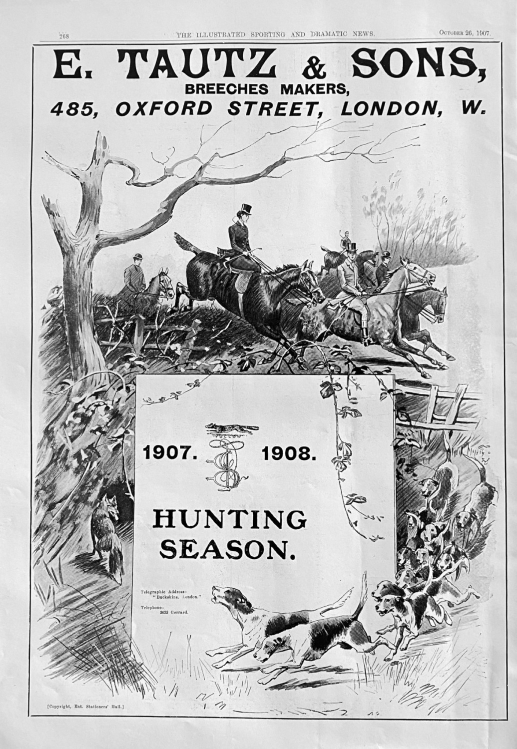 E, Tautz & Sons, Breeches Makers, 485, Oxford Street, London, W.  1907.