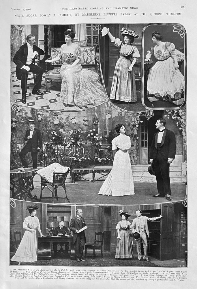 "The Sugar Bowl," A Comedy, by Madeleine Lucette Ryley, at the Queen's Theatre.  1907.