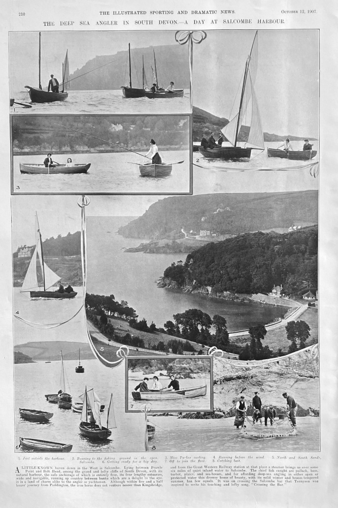 The Deep Sea Angler in South Devon.- A Day at Salcombe Harbour.  1907.