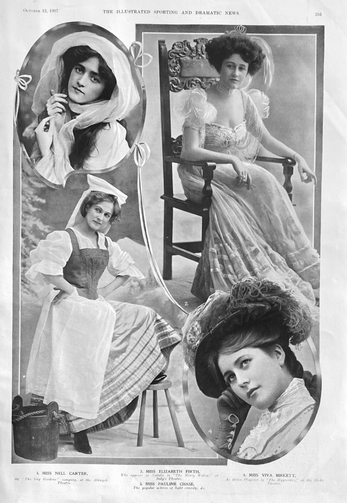 Actresses on the Stage.  1907.