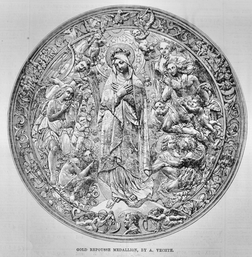 Gold Repousse Medallion