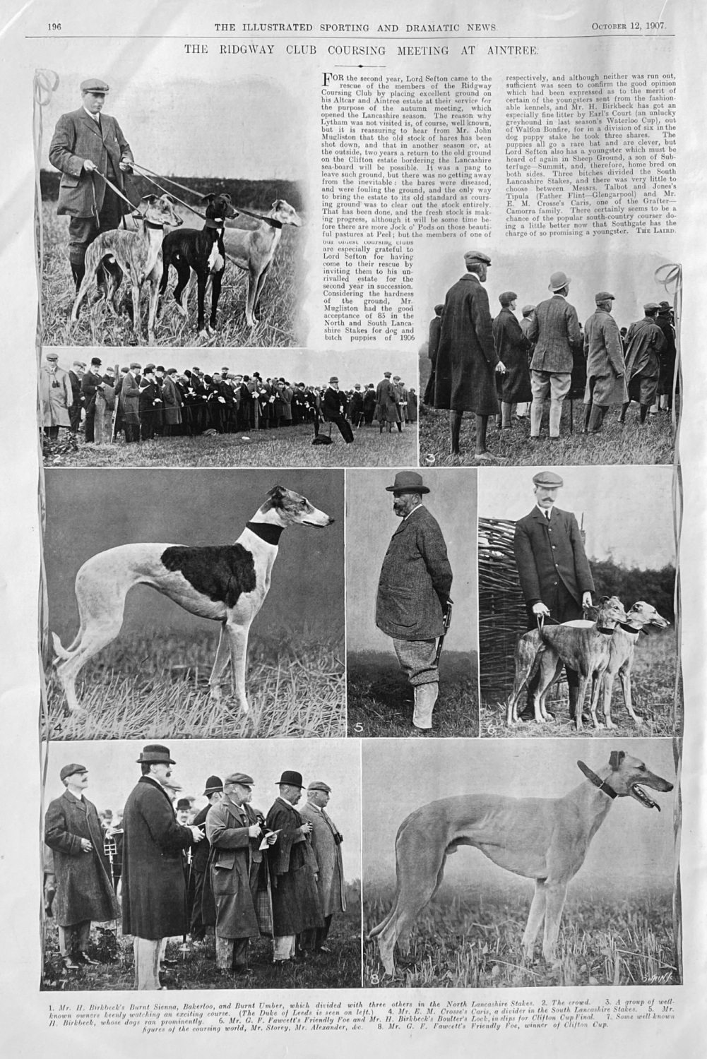 The Ridgway Club Coursing Meeting at Aintree.  1907.