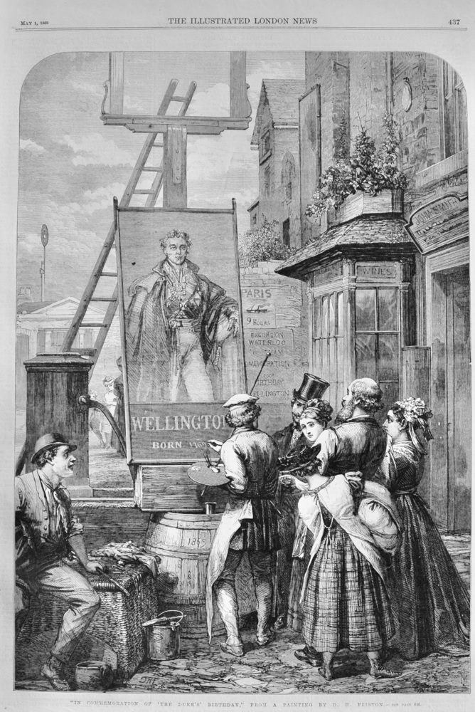 "In Commemoration of 'The Duke's' Birthday" by D H Friston (engraving)