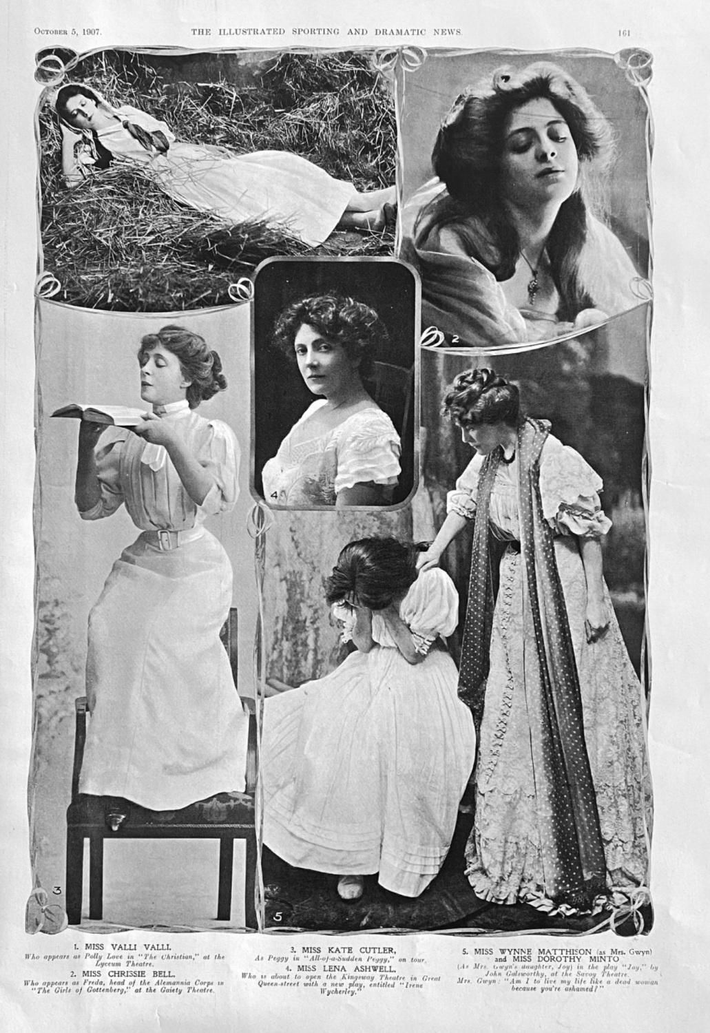 Actresses from the Stage at this Time.  1907.