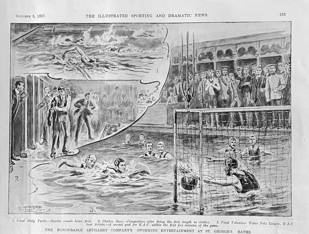 The Honourable Artillery Company's Swimming Entertainment at St. George's Baths.  1907.