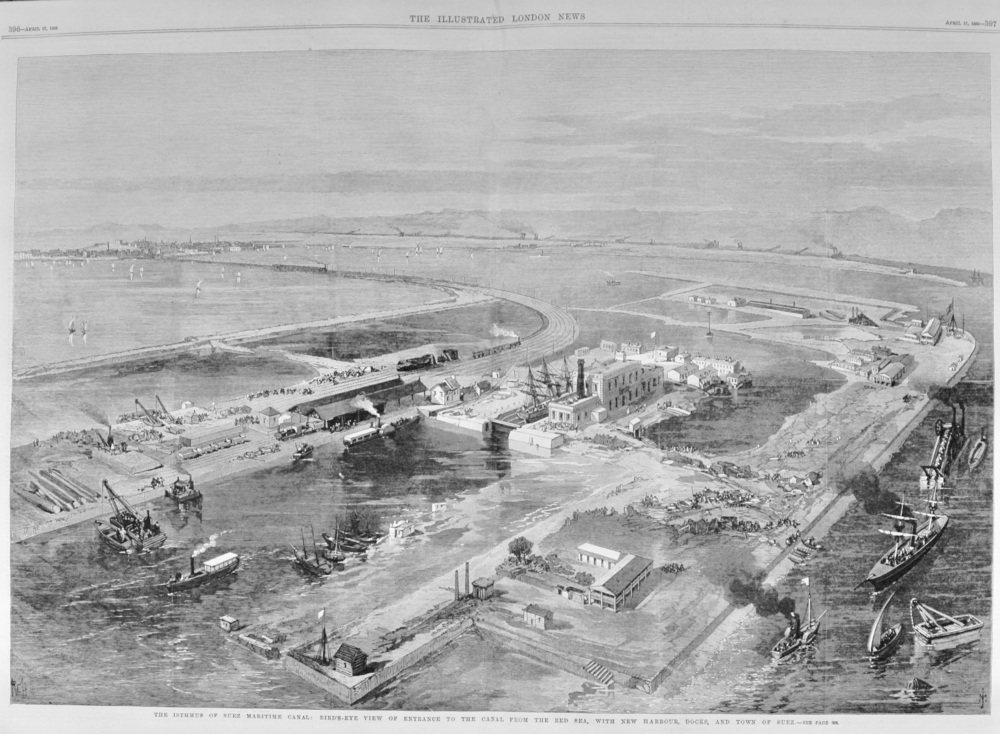 The Isthmus of Suez Maritime Canal Entrance - 1869