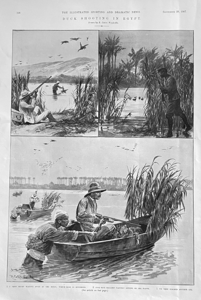 Duck Shooting in Egypt.  1907.