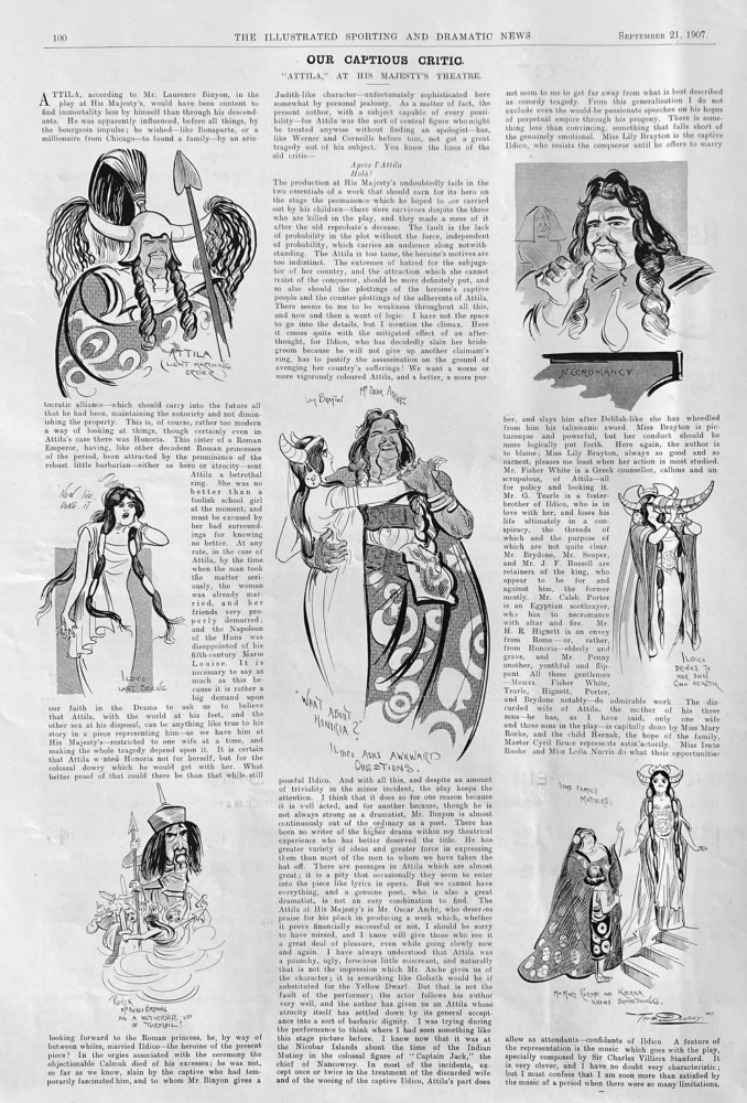Our Captious Critic.  "Attila," at His Majesty's Theatre.  1907.