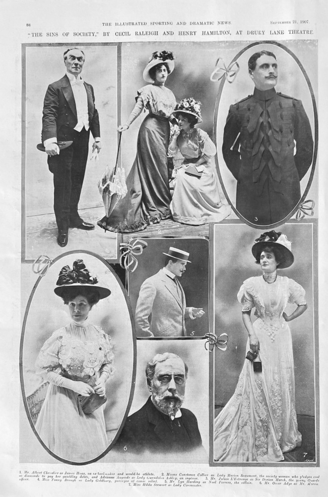"The Sins of Society,"  by Cecil Raleigh and Henry Hamilton, at Drury Lane Theatre.  1907.