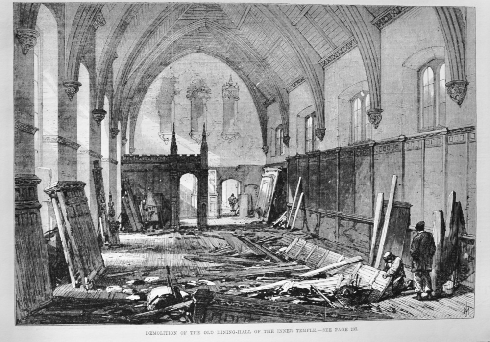 Demolition of the Dining Hall at the Inner Temple - 1869