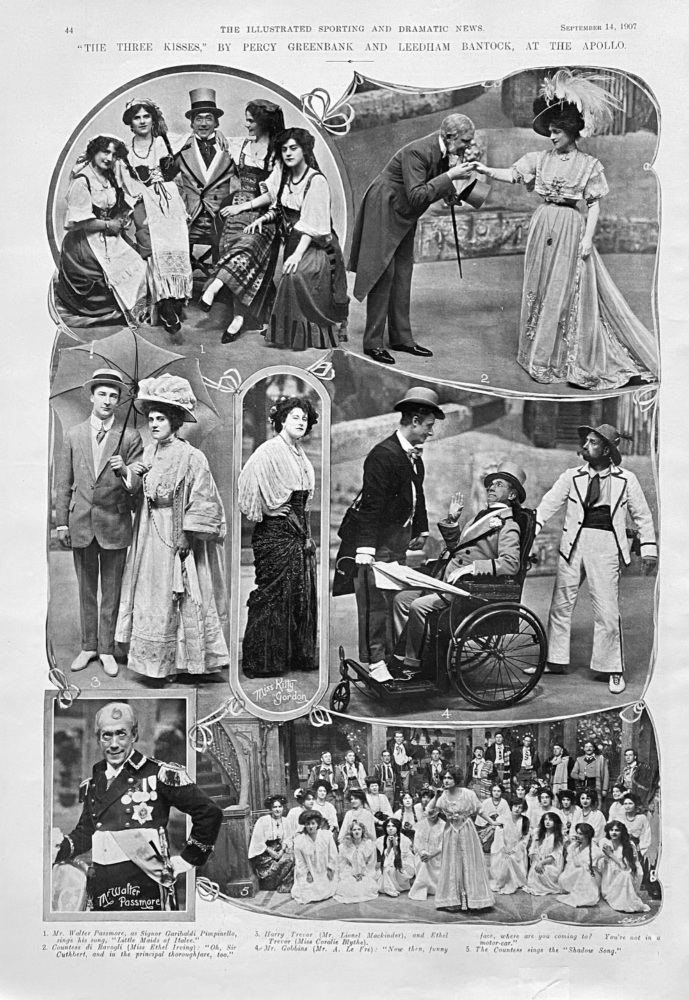 "The Three Kisses,"  by Percy Greenbank and Leedham Bantock, at the Apollo.  1907.