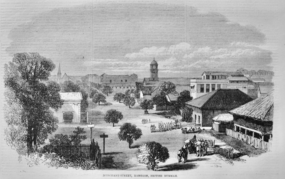 Merchant Street, Rangoon - 1869