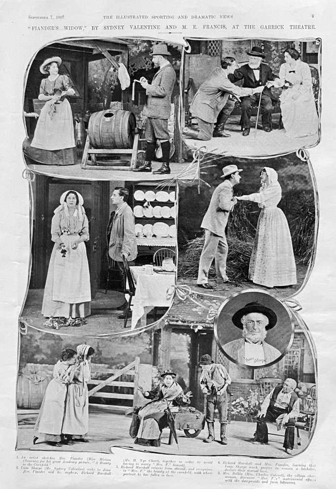 Fiander's Widow," by Sydney Valentine and M. E. Francis, at the Garrick Theatre.  1907.